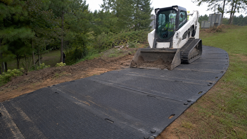 Track Mats for Heavy Equipment on Slopes, Curves, and Turns