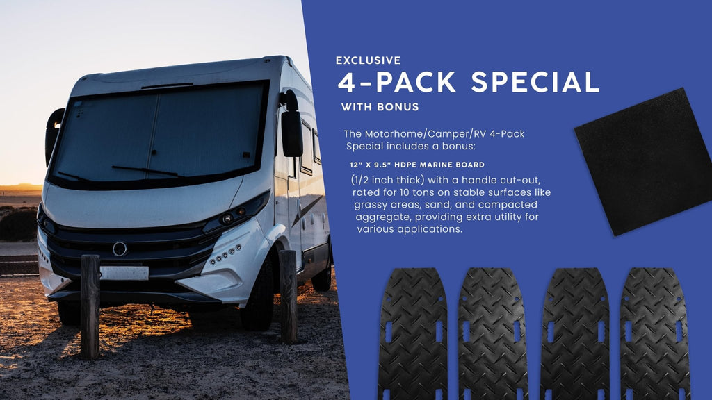 Blue Gator Traction Mat Motorhome/Camper/RV 4 pack Special with Bonus HPDE Sheet - Blue Gator Pro