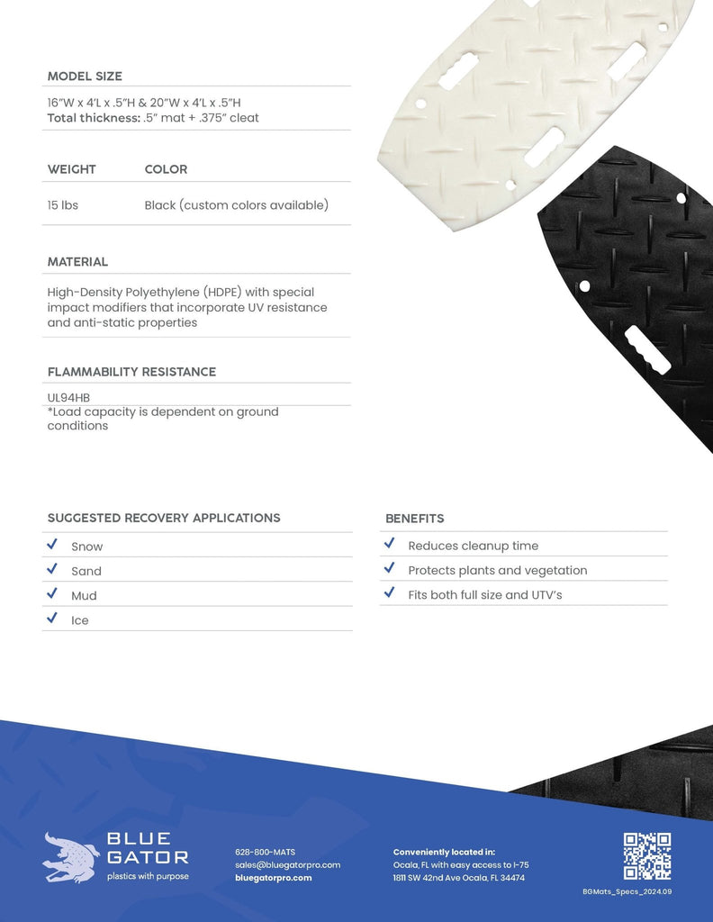 Blue Gator Traction Mat Motorhome/Camper/RV 4 pack Special with Bonus HPDE Sheet - Blue Gator Pro